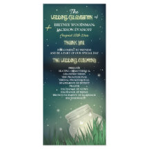 Celestial Mason Jar Firefly Wedding Programs