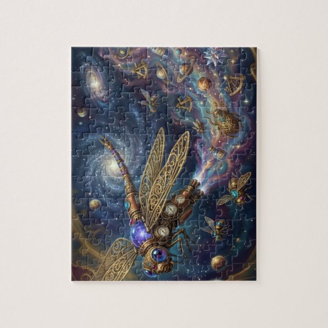 Celestial Mechanical Galaxy Art Steampunk Space  (Vertikal)