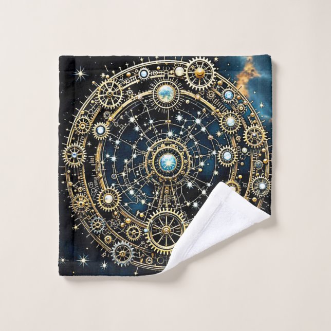 Celestial Mechanism Kosmische Kunst Badhandtuch Set (Waschlappen)