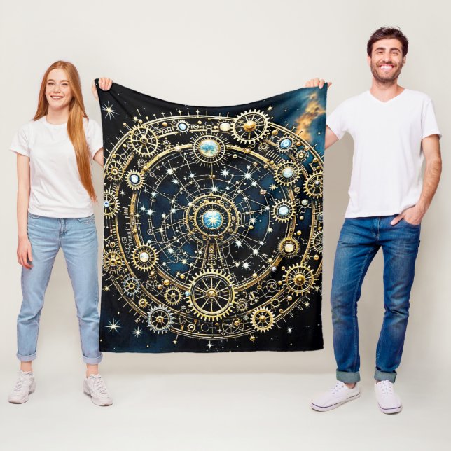 Celestial Mechanism Kosmische Kunst Fleecedecke (Beispiel)