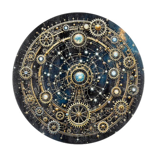 Celestial Mechanism Kosmische Kunst Schneidebrett (Vorderseite)