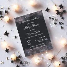 Celestial Midnight Baby Shower Baby Boy Watercolor