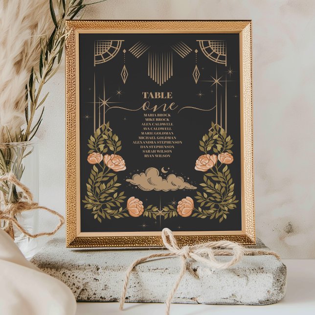 Celestial Midnight Black Stars Wedding Tischnummer (Von Creator hochgeladen)