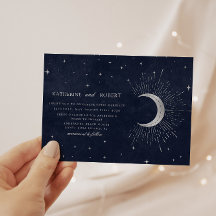Celestial Midnight Blue Silver Stars Wedding