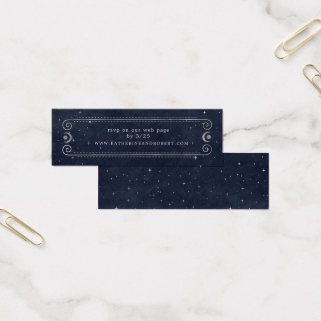 Celestial Midnight Blue Silver Wedding Website (Büro)