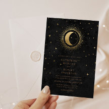 Celestial Mitternacht Black Stars Moon Wedding