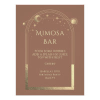 Celestial Mocha Gold Mimosa Bar Sun Moon Stars