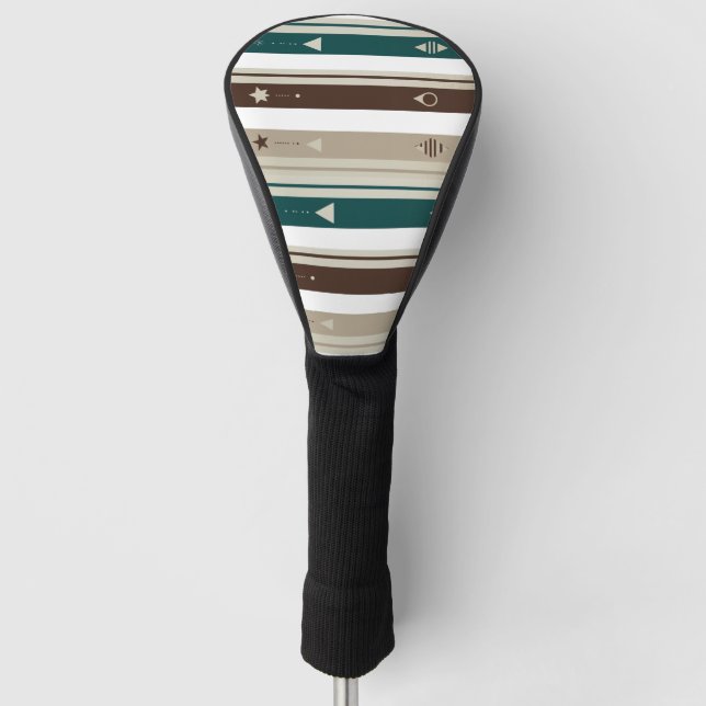 Celestial Modern Triple Stripe Golf Driver Cover Golf Headcover (Vorderseite)