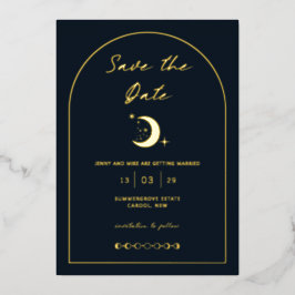 Celestial Moon and Stars Arch Save the Date Folieneinladung