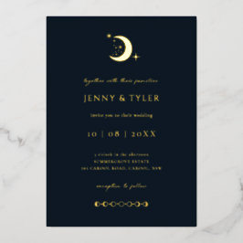 Celestial Moon and Stars Einladung zur Hochzeit