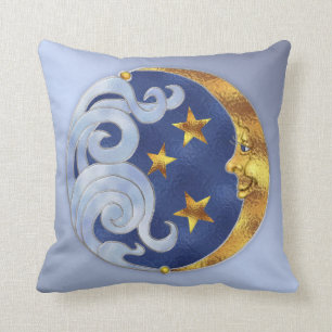 Celestial Moon and Stars Kissen