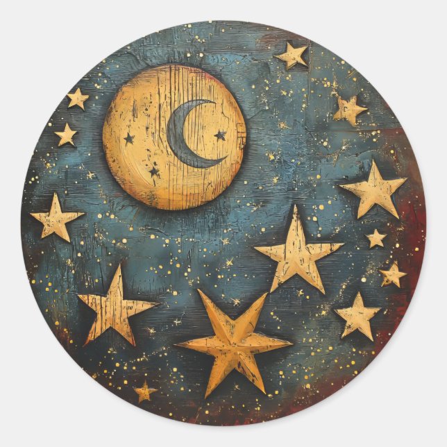 Celestial Moon and Stars Stickers (Vorderseite)
