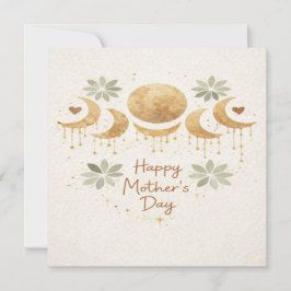 Celestial Moon Boho Mother's Day Card Karte