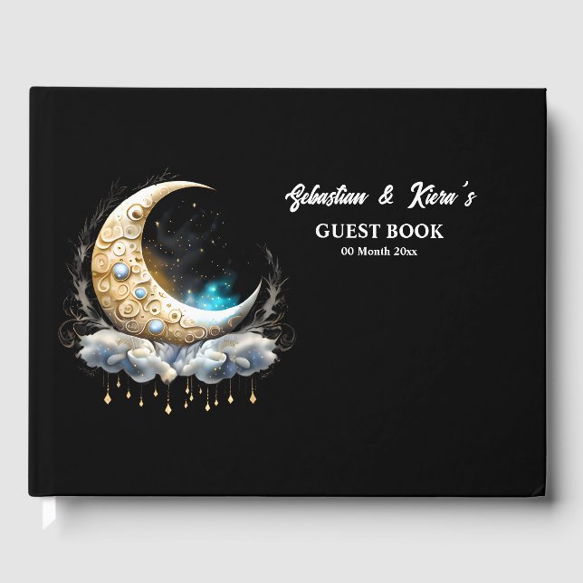 Celestial Moon Luna Sternenstars Gästebuch (Vorderseite)