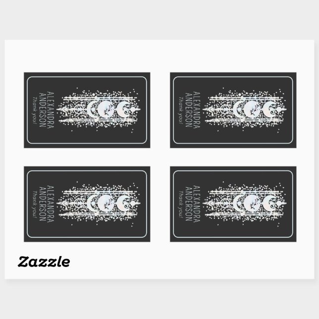 Celestial Moon Phases Mystical Holistic Spiritual Rechteckiger Aufkleber (Blatt)