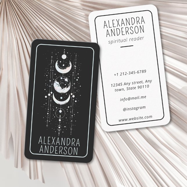 Celestial Moon Phases Mystical Holistic Spiritual Visitenkarte (Celestial Moon Phases Mystical Holistic Spiritual Business Card)