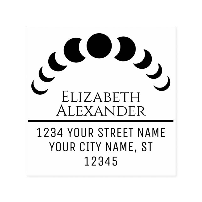 Celestial Moon Phases Name Rücksendeadresse #3 Permastempel (Design)