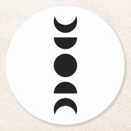 Celestial Moon Phases Runder Pappuntersetzer