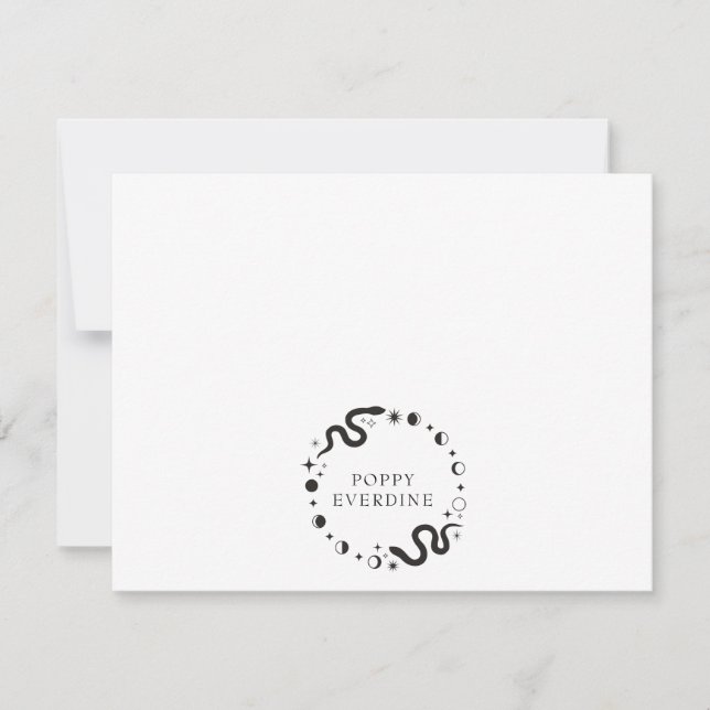 Celestial Moon Phases Schlange Personalisiertes Lo Mitteilungskarte (Vorderseite)