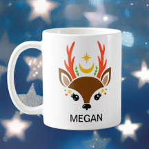 Celestial Moon & Star Reindeer Face Holiday