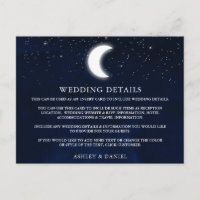 Celestial Moon Stars Hochzeitdetails Beipackkarte