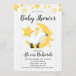 Celestial Moon Stars & Lamb Baby Dusche Einladung