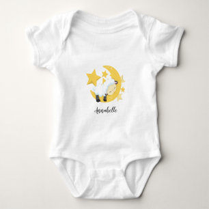 Celestial Moon Stars & Lamb Baby Monogram Tutu Strampler