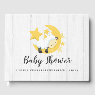 Celestial Moon Stars & Lamb Wünsche für Babydusche Gästebuch