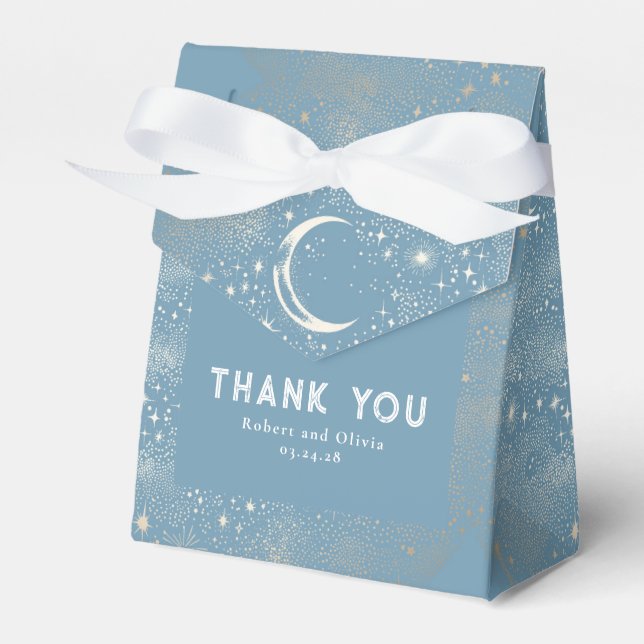 Celestial Moon Stars Mystical Wedding Vielen Dank Geschenkschachtel (Vorderseite)