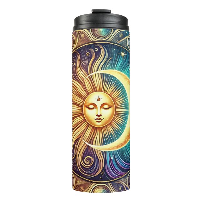 Celestial Moon Sun Elegant wwwwwwwwwwwwwwwwwwwwww Thermosbecher (Vorderseite)