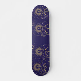 Celestial Moon & Sun Theme Skateboard