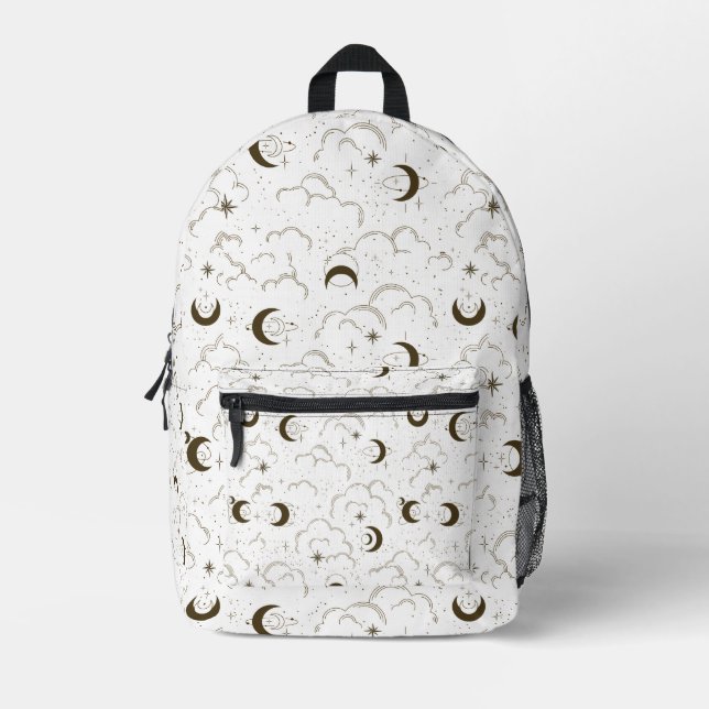 Celestial Moon Theme Bedruckter Rucksack (Vorderseite)