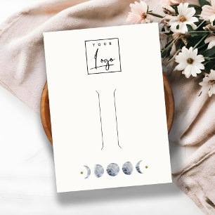 Celestial Moon Watercolor Hairpin Display Logo Visitenkarte