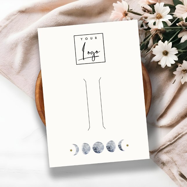 Celestial Moon Watercolor Hairpin Display Logo Visitenkarte (Von Creator hochgeladen)