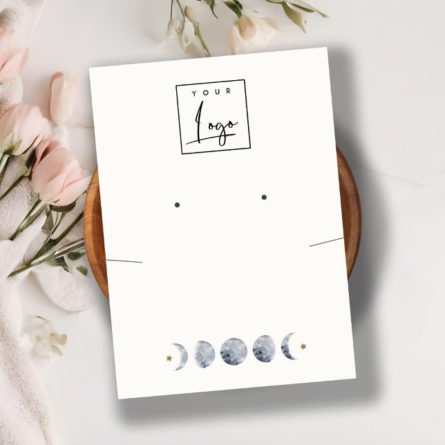 Celestial Moon Watercolor Necklace Earring Logo Visitenkarte (Von Creator hochgeladen)