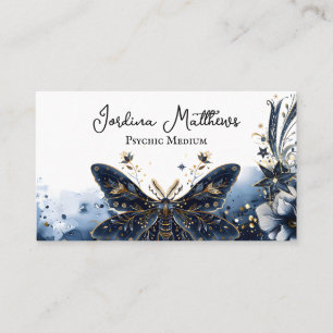 Celestial Moth Blue und Gold Psychic Visitenkarte