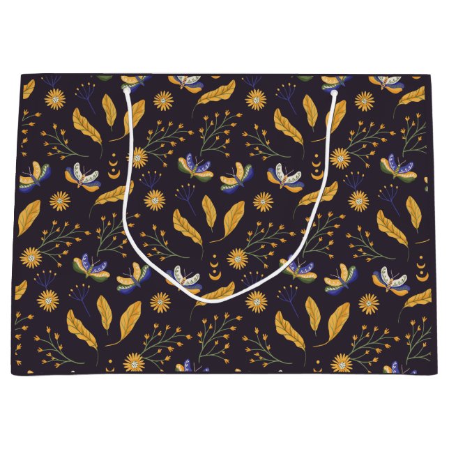 Celestial Moth Butterfly Pattern Große Geschenktüte (Vorderseite)