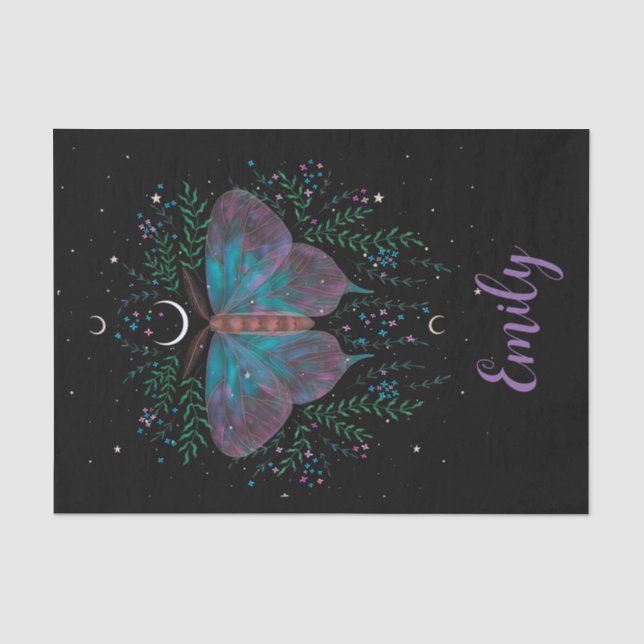 Celestial Moth Personalisiert Seidenpapier (Vorderseite)
