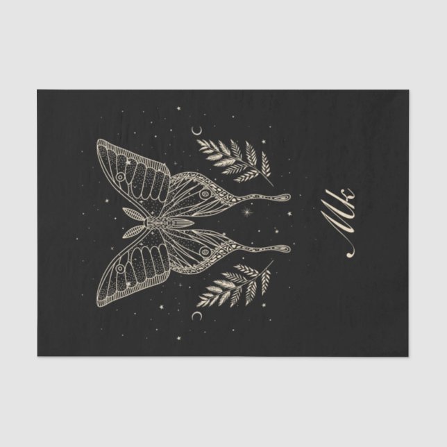 Celestial Moth Personalisiert Throw Kissen Seidenpapier (Vorderseite)