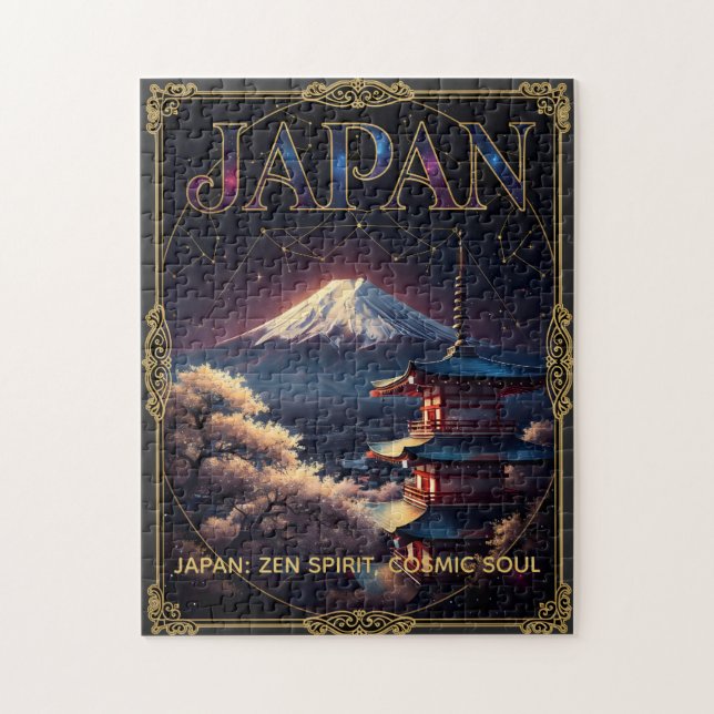 Celestial Mount Fuji Japan Pagoda Travel Art (Vertikal)