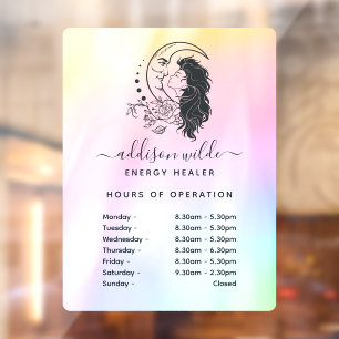 Celestial Mystic Moon Goddess Rainbow Hours Fensteraufkleber
