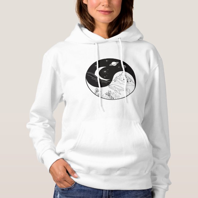 Celestial Mystic Yin Yang Bedeutung Liebe   Hoodie (Vorderseite)