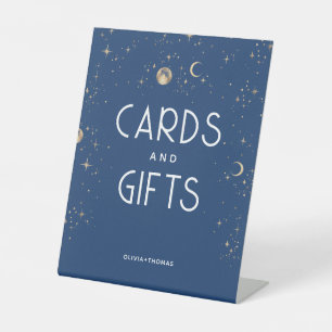 Celestial Navy Blue Card und Geschenke Hochzeit Sockelschild
