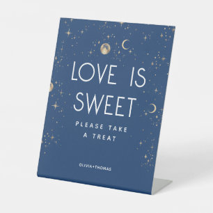 Celestial Navy Blue Liebe ist süße Hochzeit Sockelschild