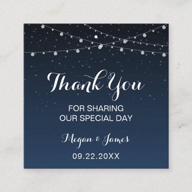 Celestial Navy Blue Starry Night Gastgeschenk Hoch Quadratische Visitenkarte (Vorderseite)