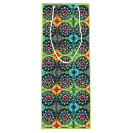 Celestial Neon Mandala Retro-Modern Geschenktüte Für Weinflaschen