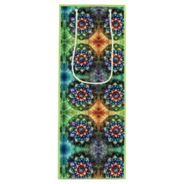Celestial Neon Mandala Retro-Modern Geschenktüte Für Weinflaschen