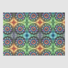 Celestial Neon Mandala Retro-Modern Seidenpapier