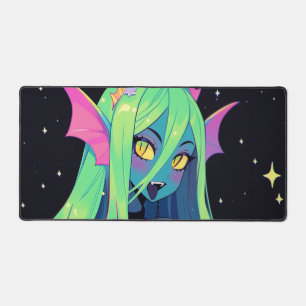 Celestial Neon Mermaid — Kawaii Cosmic Siren Vibes Schreibtischunterlage