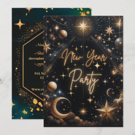Celestial New Year Party Einladung Card